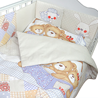 Комплект в кроватку 6 предметов "Мишки под одеялом" (цветной)
